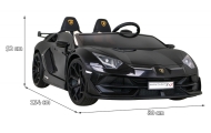 Lamborghini SVJ DRIFT dla 2 dzieci Czarny + Funkcja driftu + Pilot + MP3 LED + Wolny Start