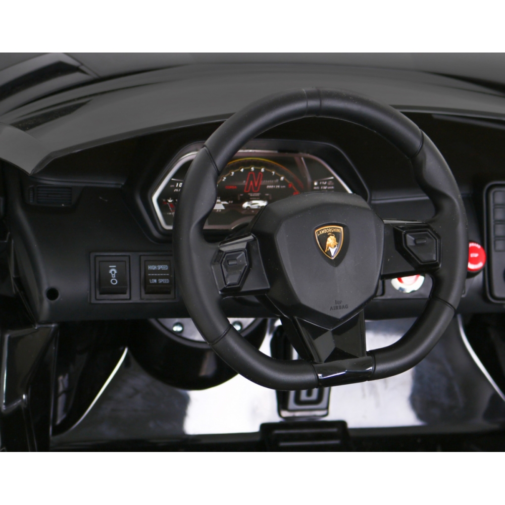Dvivietis elektromobilis Lamborghini SVJ DRIFT, Black-Elektromobiliai vaikams, Mašinos-e-vaikas