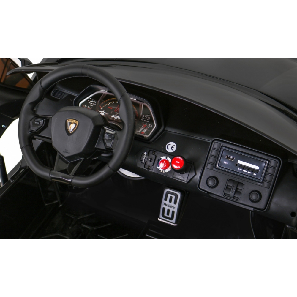 Dvivietis elektromobilis Lamborghini SVJ DRIFT, Black-Elektromobiliai vaikams, Mašinos-e-vaikas