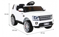Land Rover Discovery Autko elektryczne dla dzieci Biały + Pilot + Koła EVA + Wolny Start + Radio MP3
