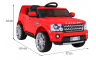 Land Rover Discovery Autko elektryczne dla dzieci Czerwony + Pilot + Koła EVA + Wolny Start + Radio MP3