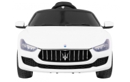 Maserati Ghibli na akumulator dla dzieci Biały + Pilot + Wolny Start + EVA + MP3 USB + LED
