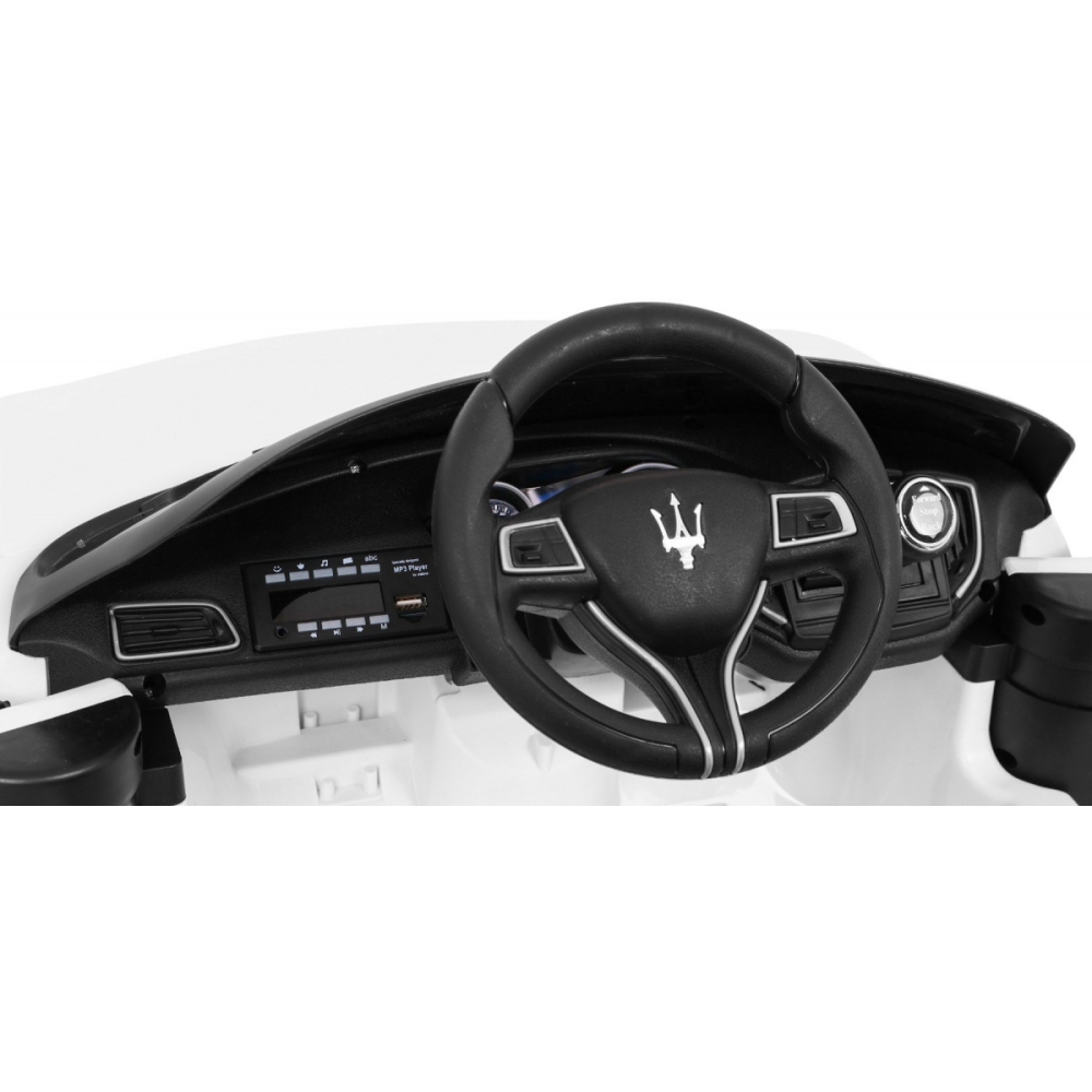 Elektromobilis Maserati Ghibli, baltas-Elektromobiliai vaikams, Mašinos-e-vaikas