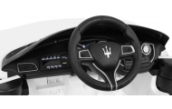 Maserati Ghibli na akumulator dla dzieci Biały + Pilot + Wolny Start + EVA + MP3 USB + LED