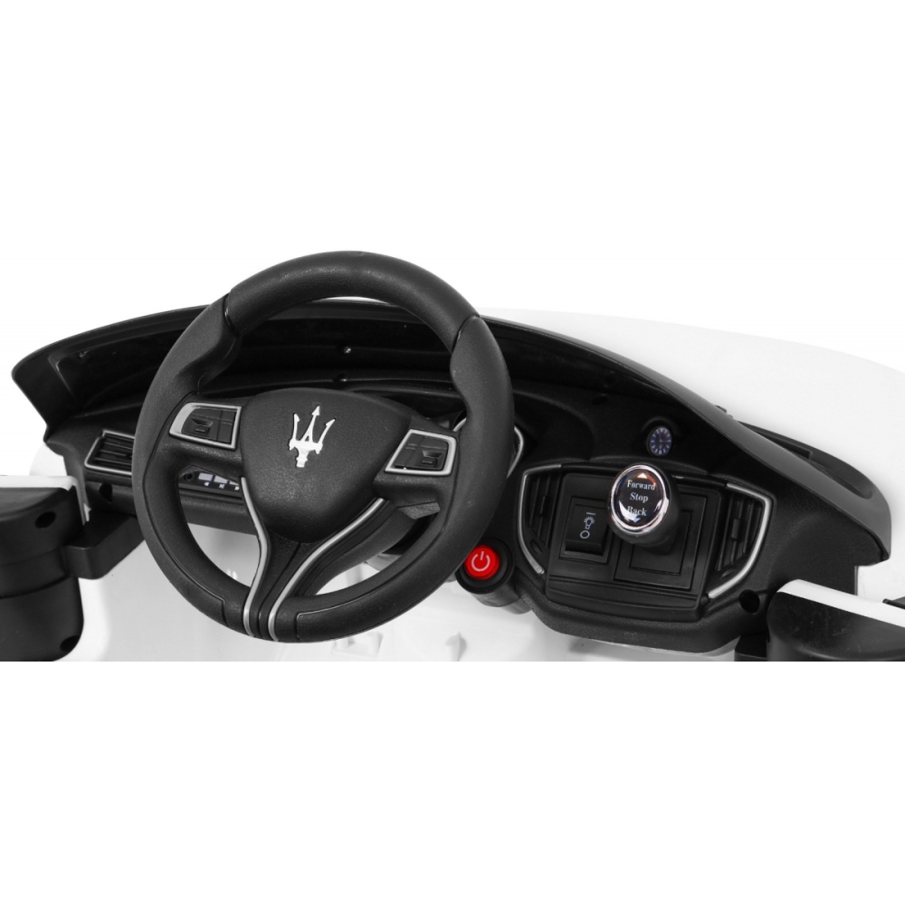 Elektromobilis Maserati Ghibli, baltas-Elektromobiliai vaikams, Mašinos-e-vaikas