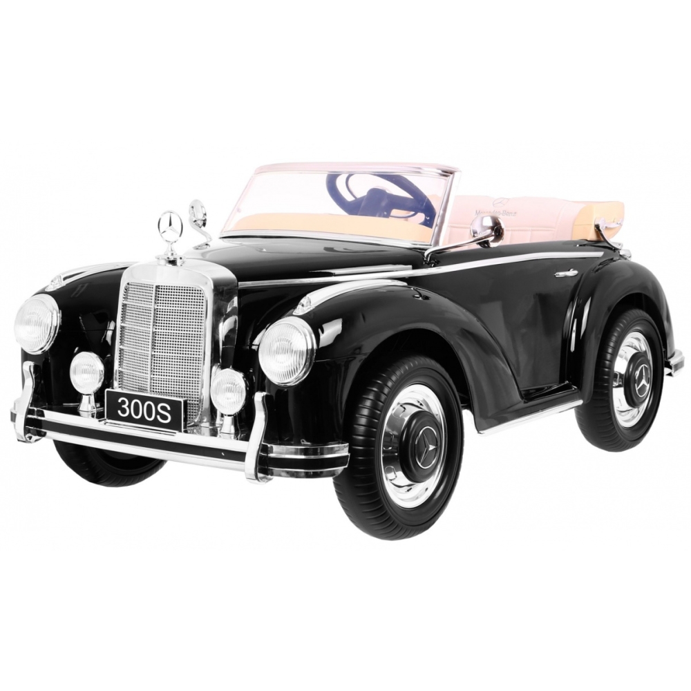 Elektromobilis Mercedes Benz 300S Retro, lakuotas juodas-Elektromobiliai vaikams, Mašinos-e-vaikas