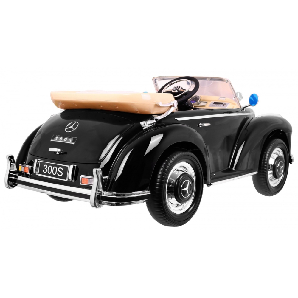 Elektromobilis Mercedes Benz 300S Retro, lakuotas juodas-Elektromobiliai vaikams, Mašinos-e-vaikas