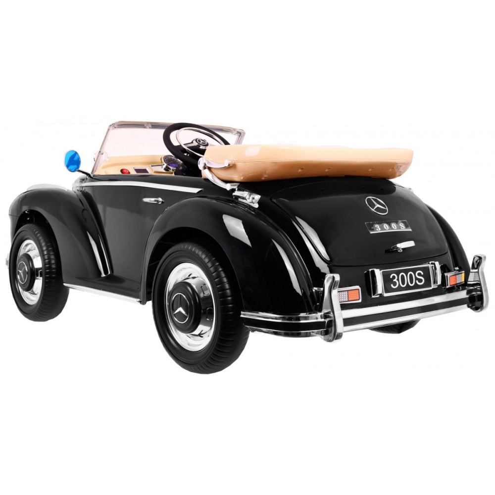Elektromobilis Mercedes Benz 300S Retro, lakuotas juodas-Elektromobiliai vaikams, Mašinos-e-vaikas