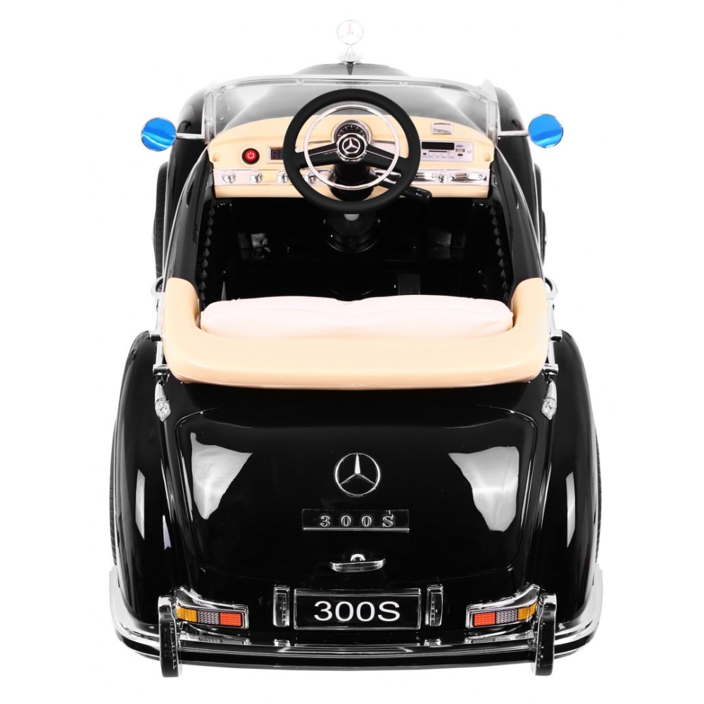 Elektromobilis Mercedes Benz 300S Retro, lakuotas juodas-Elektromobiliai vaikams, Mašinos-e-vaikas