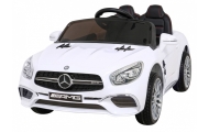 Mercedes Benz AMG SL65 S elektryczny dla dzieci Biały + Pilot + Audio LED + Ekoskóra + EVA + Wolny Start