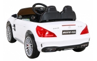 Mercedes Benz AMG SL65 S elektryczny dla dzieci Biały + Pilot + Audio LED + Ekoskóra + EVA + Wolny Start