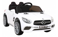 Mercedes Benz AMG SL65 S elektryczny dla dzieci Biały + Pilot + Audio LED + Ekoskóra + EVA + Wolny Start