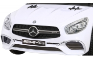 Mercedes Benz AMG SL65 S elektryczny dla dzieci Biały + Pilot + Audio LED + Ekoskóra + EVA + Wolny Start