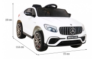 Mercedes Benz GLC63S dla dzieci, Biały SUV + Pilot + Napęd 4x4