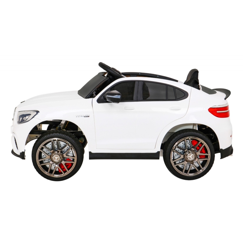 „Mercedes-Benz GLC63S“ vaikams, baltas visureigis + nuotolinio valdymo pultas + 4x4 pavara-Elektromobiliai vaikams, Visureigiai-