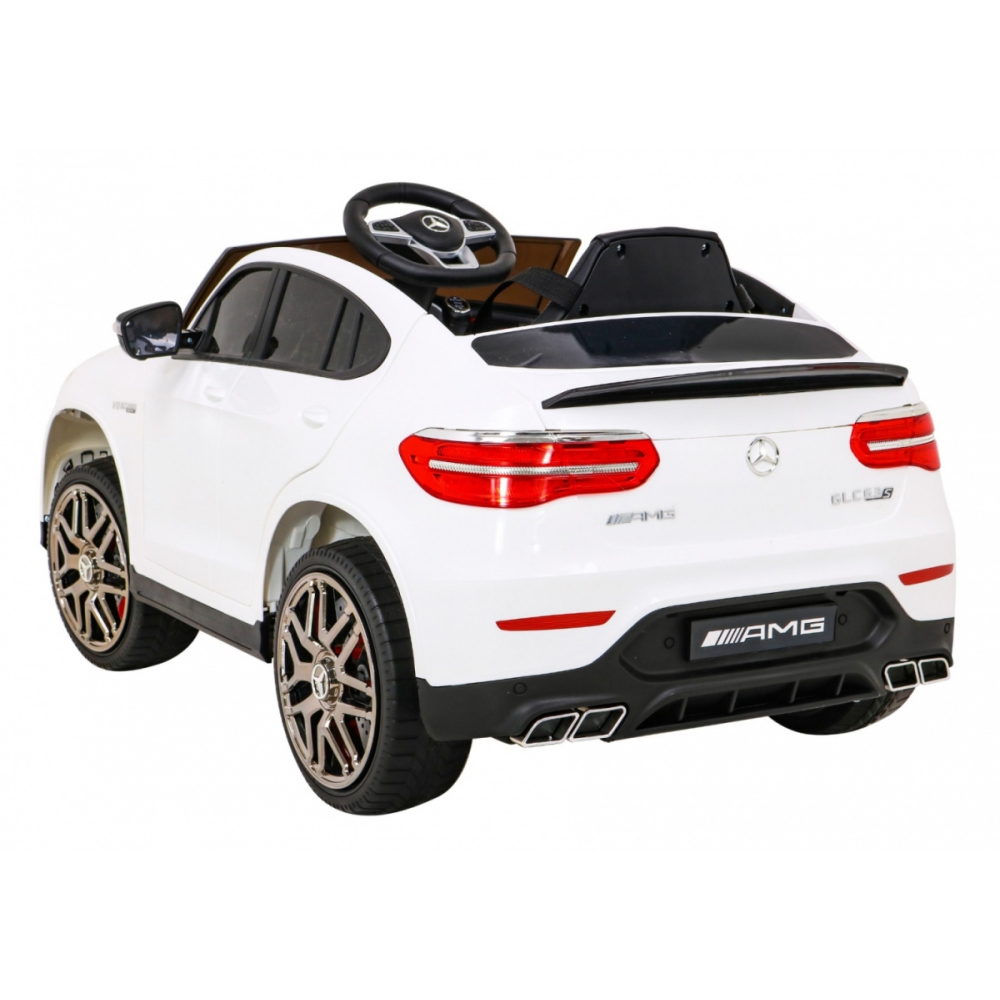 „Mercedes-Benz GLC63S“ vaikams, baltas visureigis + nuotolinio valdymo pultas + 4x4 pavara-Elektromobiliai vaikams, Visureigiai-