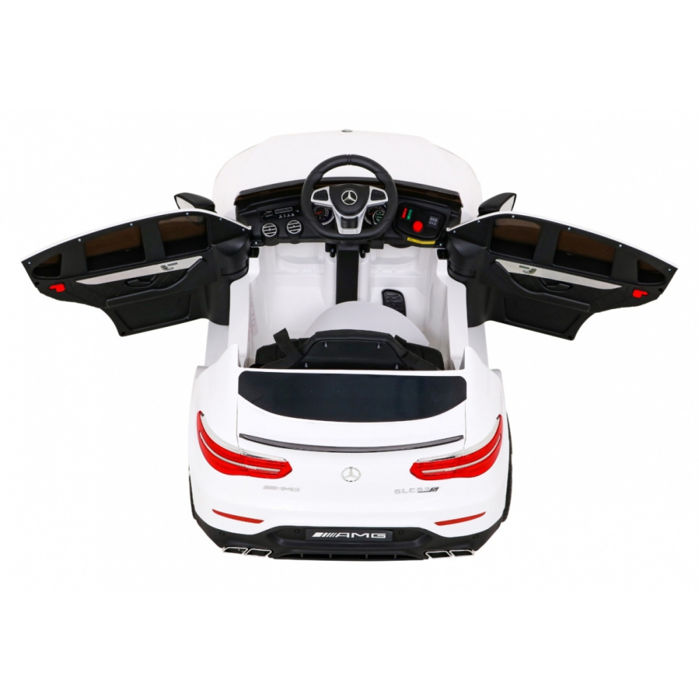„Mercedes-Benz GLC63S“ vaikams, baltas visureigis + nuotolinio valdymo pultas + 4x4 pavara-Elektromobiliai vaikams, Visureigiai-