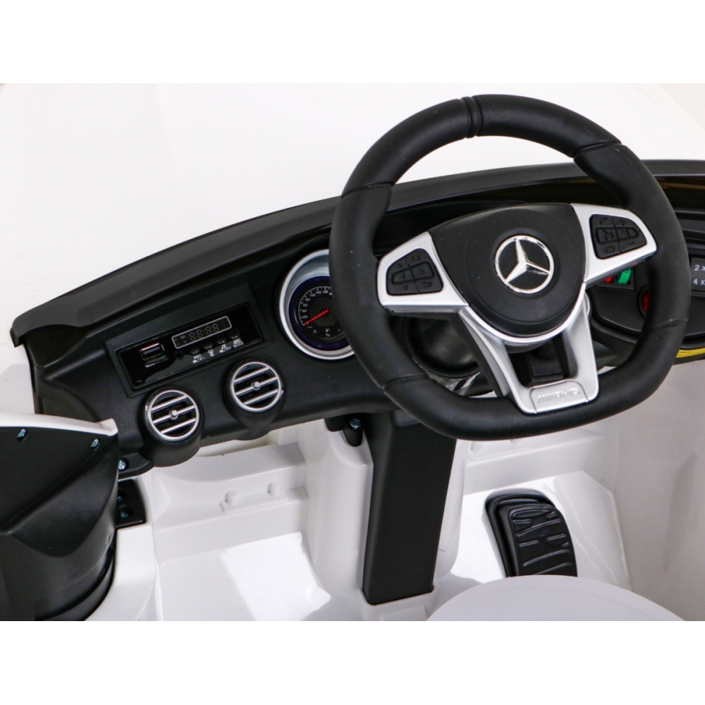 „Mercedes-Benz GLC63S“ vaikams, baltas visureigis + nuotolinio valdymo pultas + 4x4 pavara-Elektromobiliai vaikams, Visureigiai-