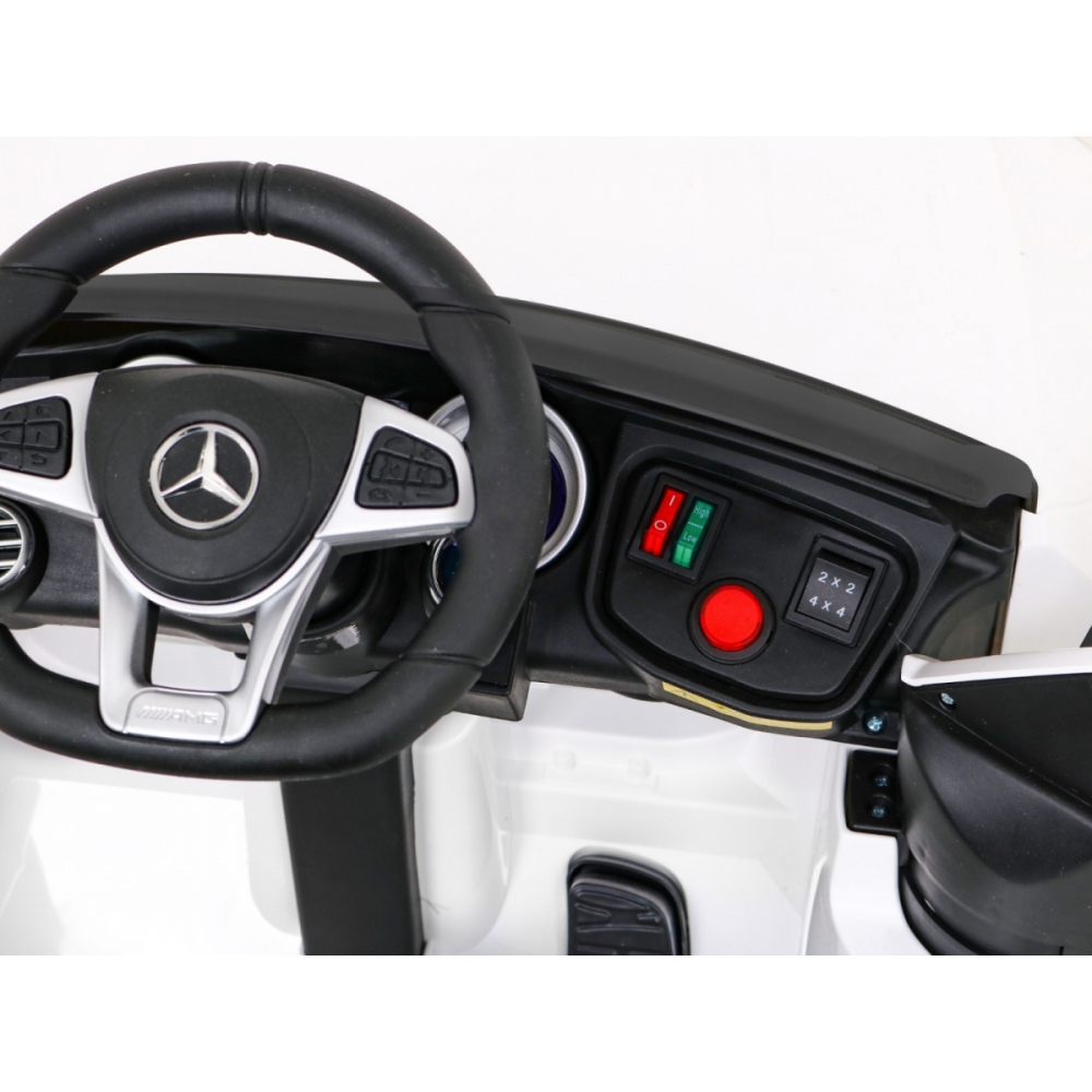 „Mercedes-Benz GLC63S“ vaikams, baltas visureigis + nuotolinio valdymo pultas + 4x4 pavara-Elektromobiliai vaikams, Visureigiai-