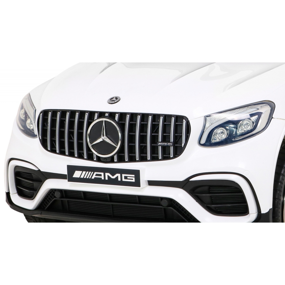 „Mercedes-Benz GLC63S“ vaikams, baltas visureigis + nuotolinio valdymo pultas + 4x4 pavara-Elektromobiliai vaikams, Visureigiai-