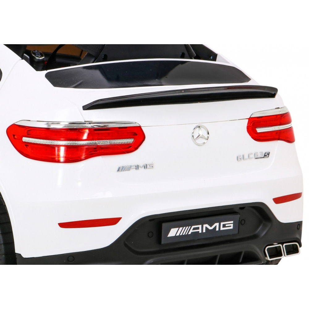 Mercedes Benz GLC63S dla dzieci, Biały SUV + Pilot + Napęd 4x4