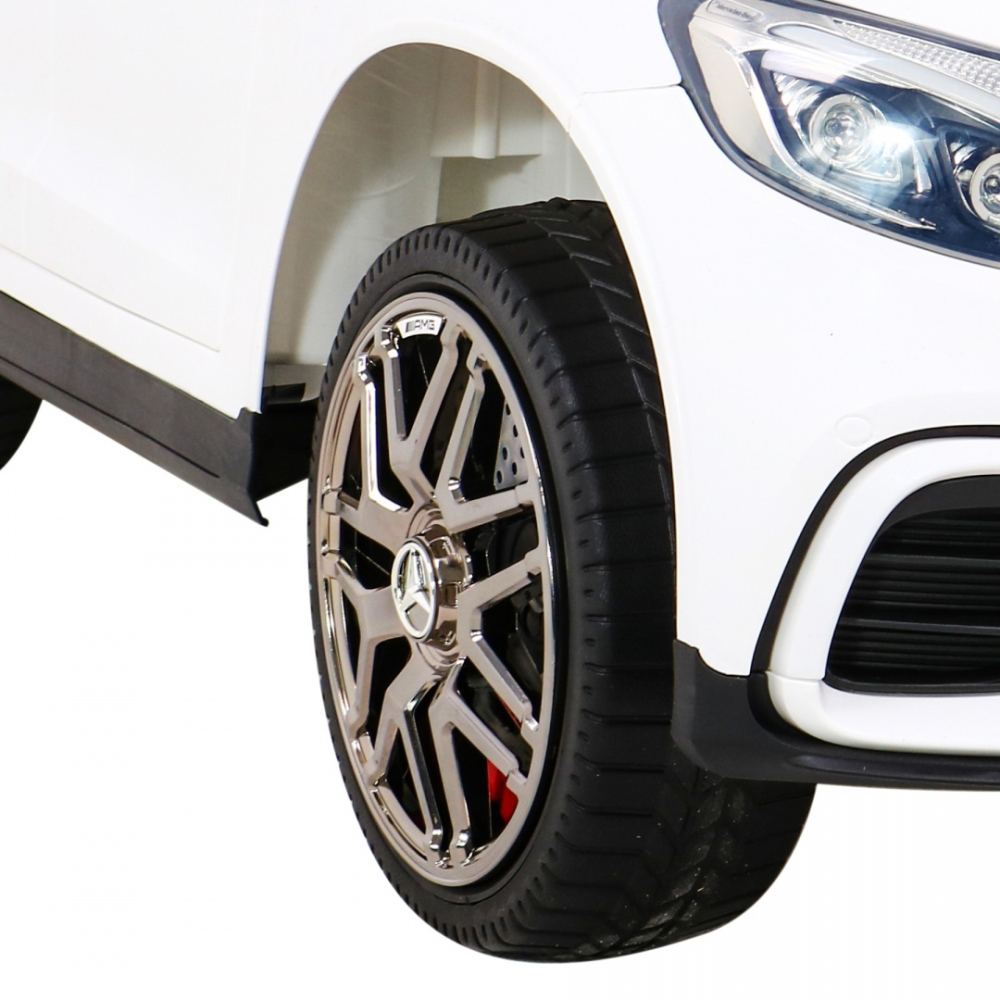 „Mercedes-Benz GLC63S“ vaikams, baltas visureigis + nuotolinio valdymo pultas + 4x4 pavara-Elektromobiliai vaikams, Visureigiai-