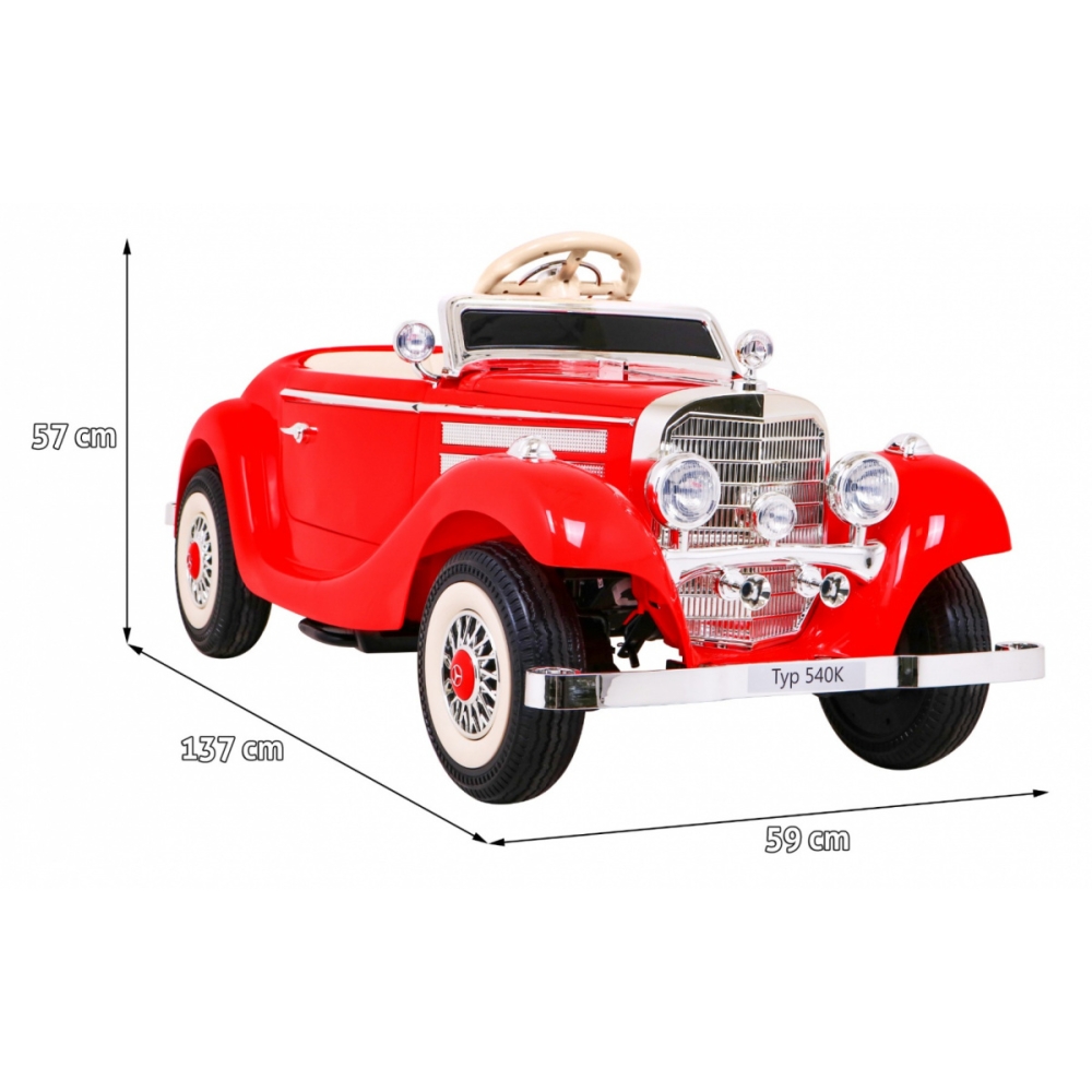 Elektromobilis Mercedes Benz Retro 540A, Red-Elektromobiliai vaikams, Mašinos-e-vaikas