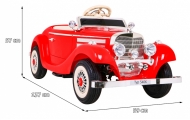 Mercedes Benz Retro 540A dla dzieci Czerwony + Tryb "Rodzica" + Pilot + Panel audio + LED