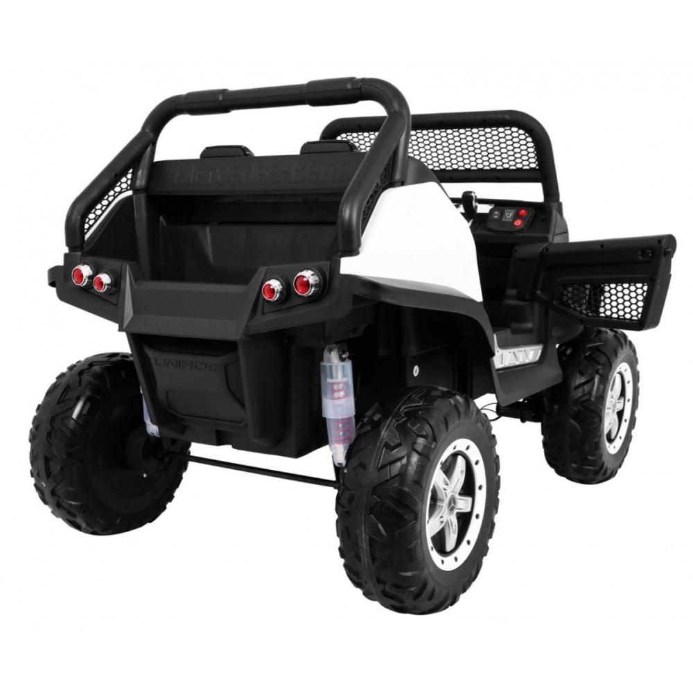 Elektromobilis Mercedes Benz Unimog 4x4, White-Elektromobiliai vaikams, Visureigiai-e-vaikas