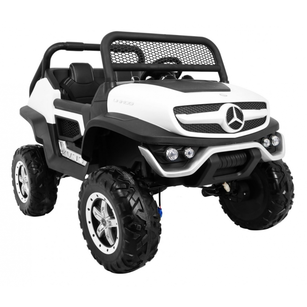Elektromobilis Mercedes Benz Unimog 4x4, White-Elektromobiliai vaikams, Visureigiai-e-vaikas