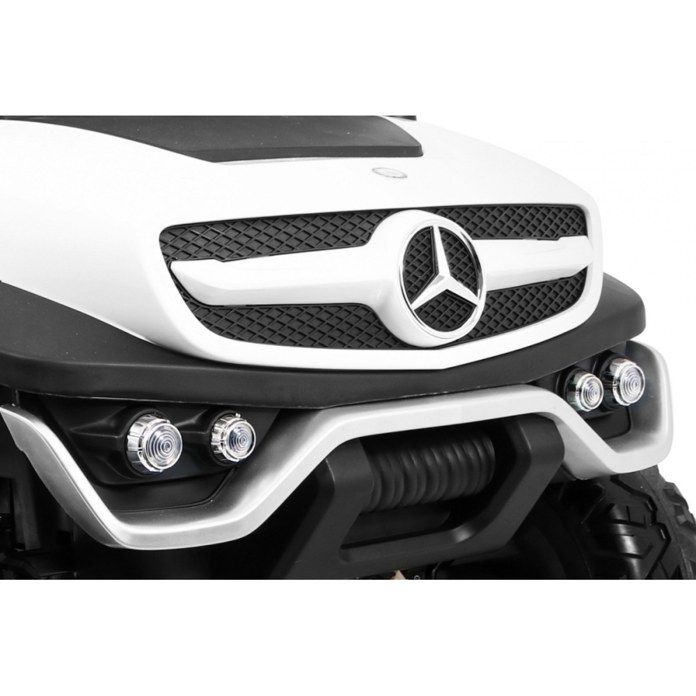 Elektromobilis Mercedes Benz Unimog 4x4, White-Elektromobiliai vaikams, Visureigiai-e-vaikas
