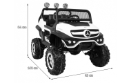 Elektromobilis Mercedes Benz Unimog 4x4, White-Elektromobiliai vaikams, Visureigiai-e-vaikas