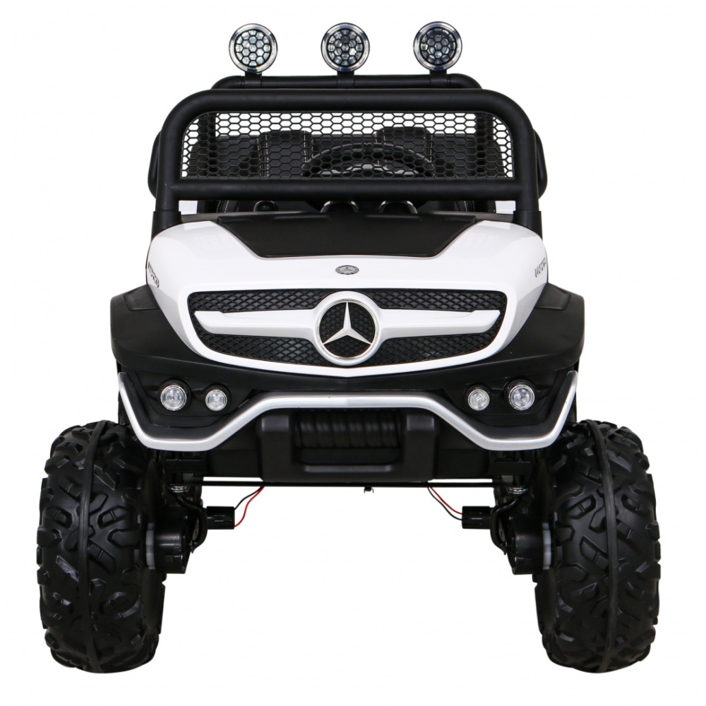 Elektromobilis Mercedes Benz Unimog 4x4, White-Elektromobiliai vaikams, Visureigiai-e-vaikas