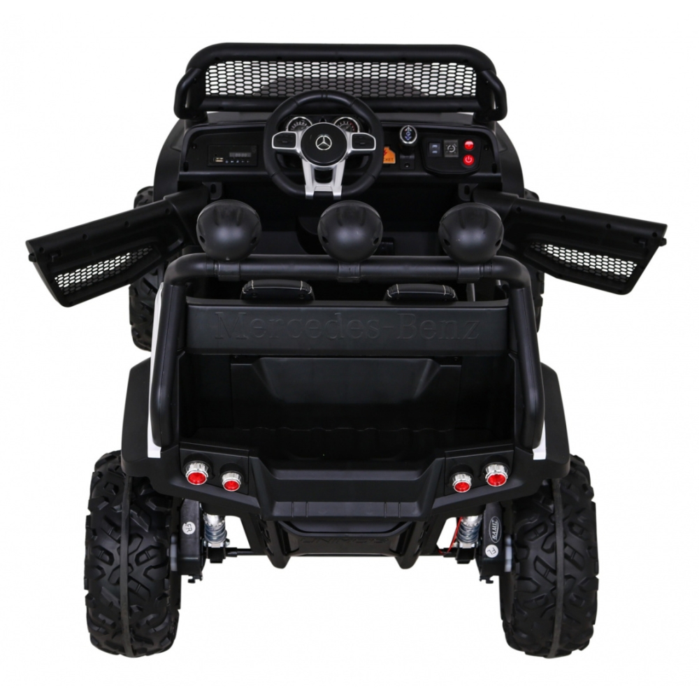 Elektromobilis Mercedes Benz Unimog 4x4, White-Elektromobiliai vaikams, Visureigiai-e-vaikas