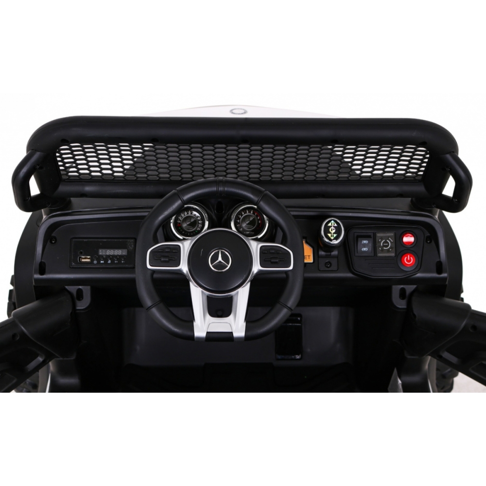 Elektromobilis Mercedes Benz Unimog 4x4, White-Elektromobiliai vaikams, Visureigiai-e-vaikas