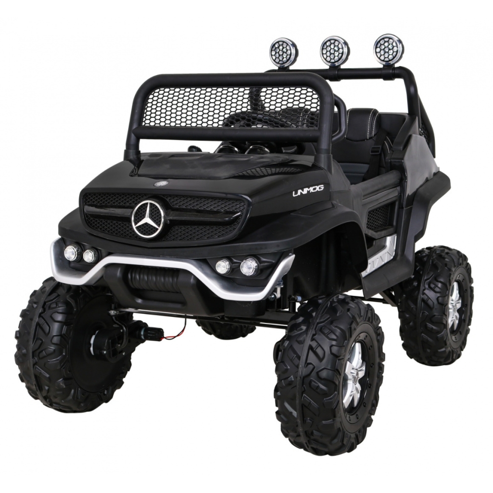 Elektromobilis Mercedes Benz Unimog 4x4, Black-Elektromobiliai vaikams, Visureigiai-e-vaikas