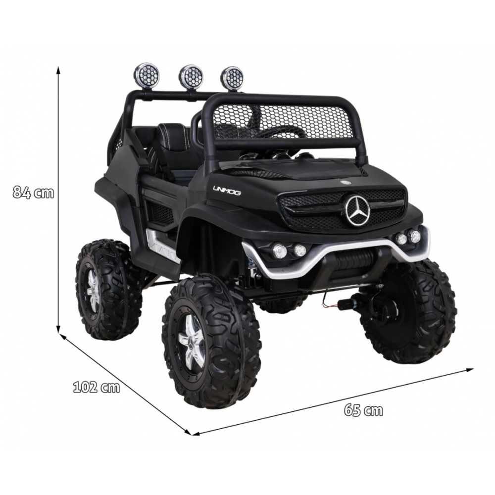 Elektromobilis Mercedes Benz Unimog 4x4, Black-Elektromobiliai vaikams, Visureigiai-e-vaikas