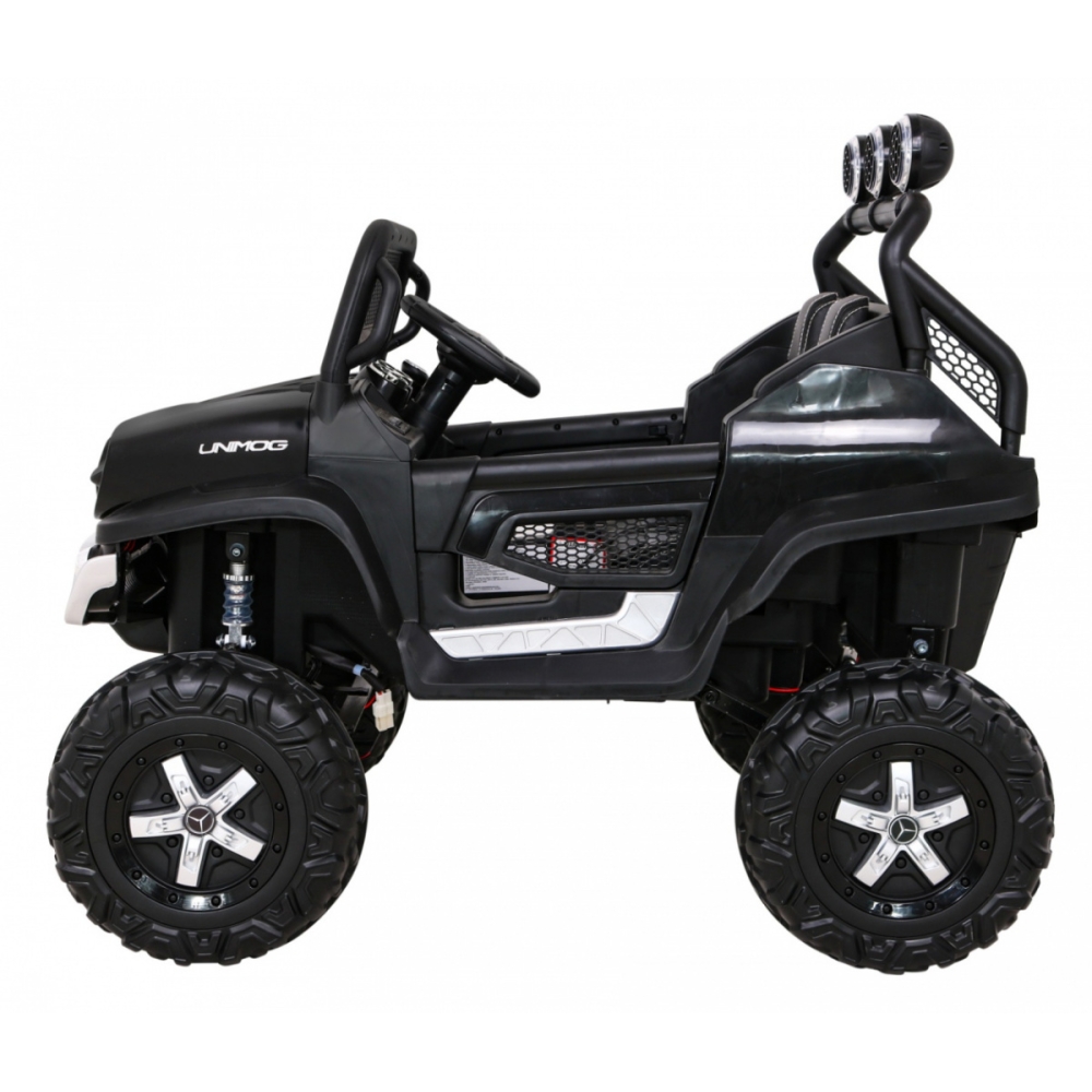 Elektromobilis Mercedes Benz Unimog 4x4, Black-Elektromobiliai vaikams, Visureigiai-e-vaikas