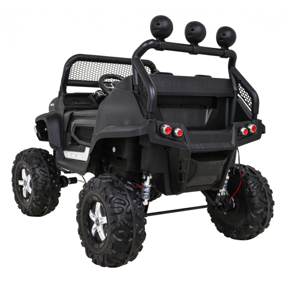 Elektromobilis Mercedes Benz Unimog 4x4, Black-Elektromobiliai vaikams, Visureigiai-e-vaikas