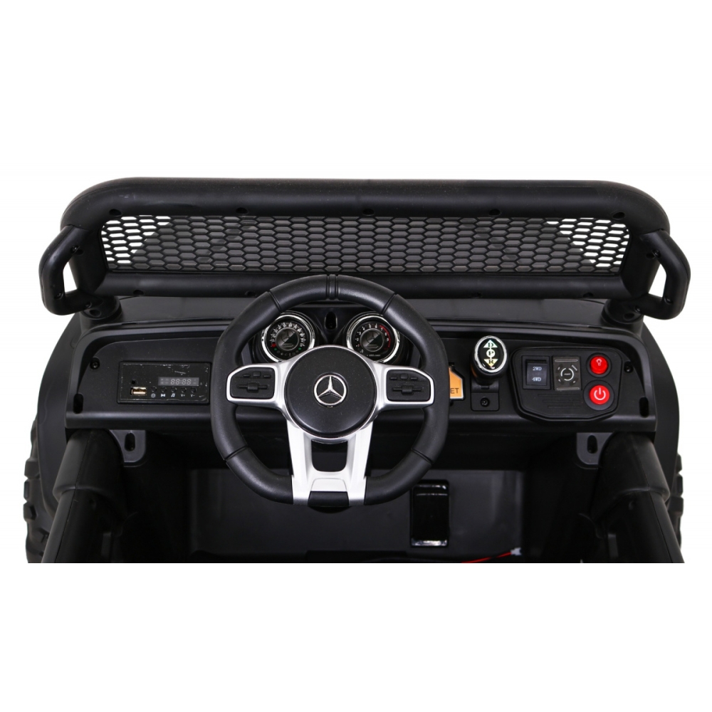 Elektromobilis Mercedes Benz Unimog 4x4, Black-Elektromobiliai vaikams, Visureigiai-e-vaikas