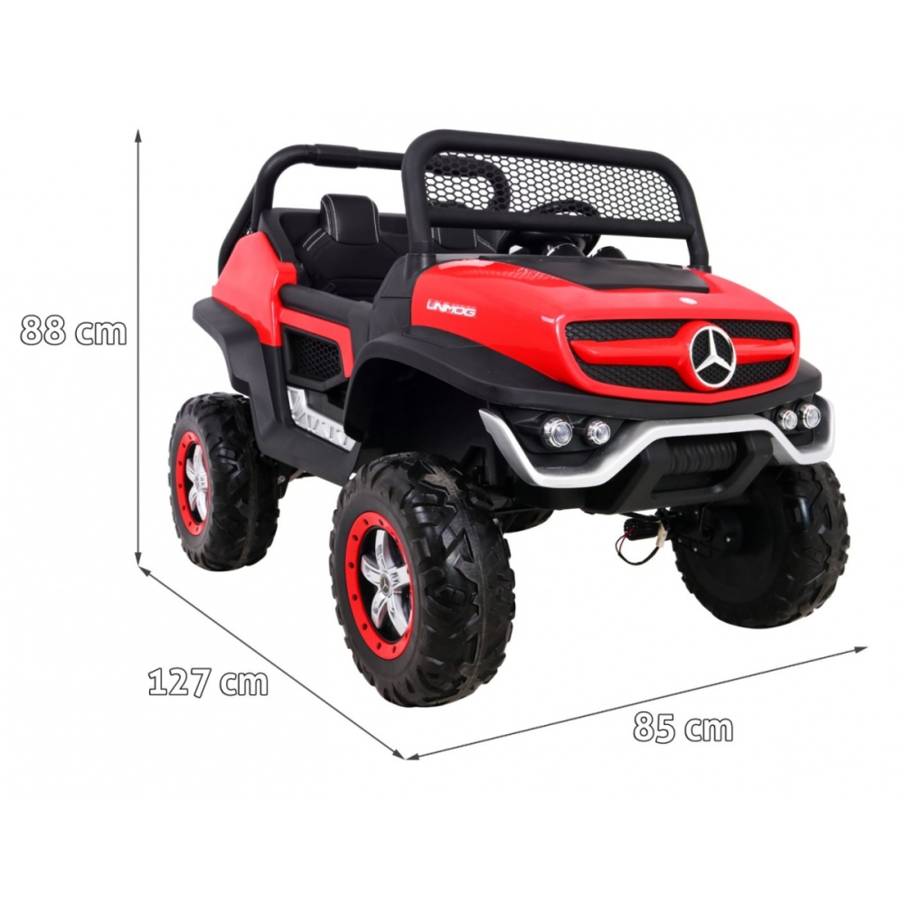 Elektromobilis Mercedes Benz Unimog 4x4, Red-Elektromobiliai vaikams, Visureigiai-e-vaikas