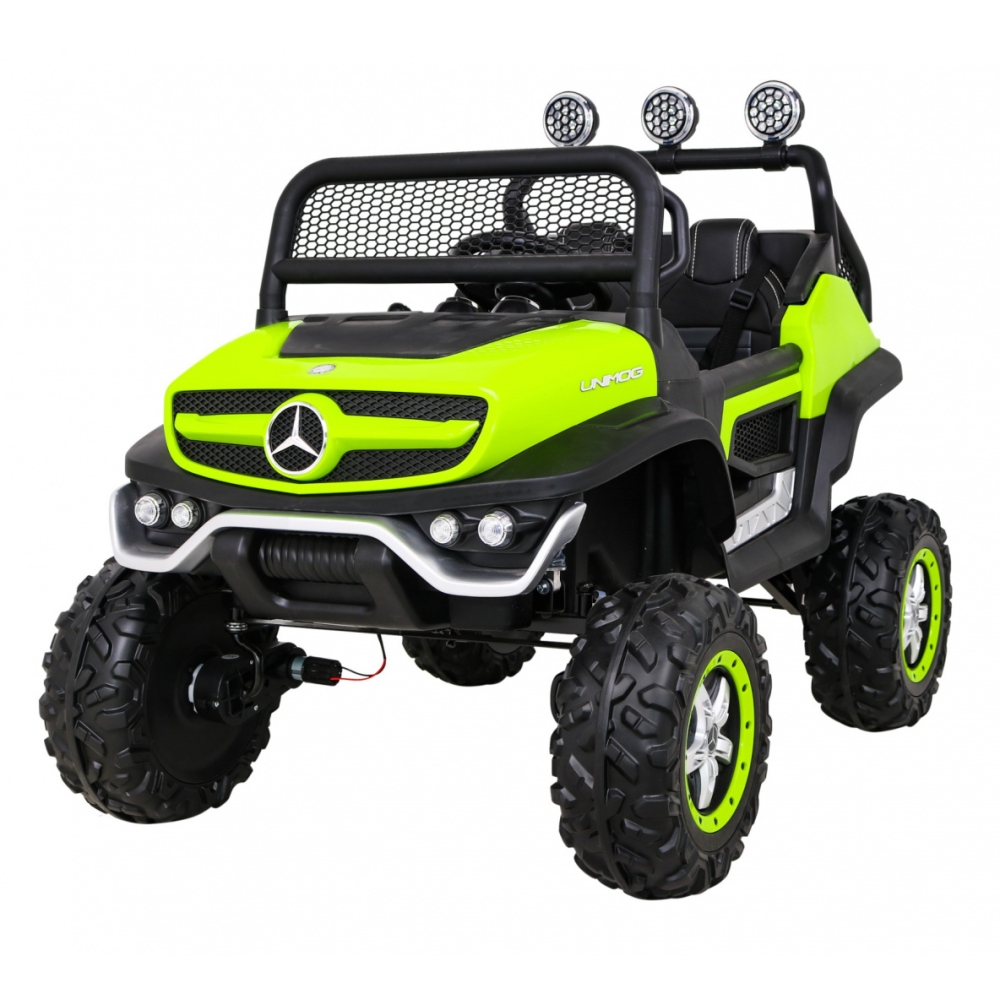 Elektromobilis Mercedes Benz Unimog 4x4, Green-Elektromobiliai vaikams, Visureigiai-e-vaikas