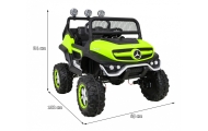 Elektromobilis Mercedes Benz Unimog 4x4, Green-Elektromobiliai vaikams, Visureigiai-e-vaikas