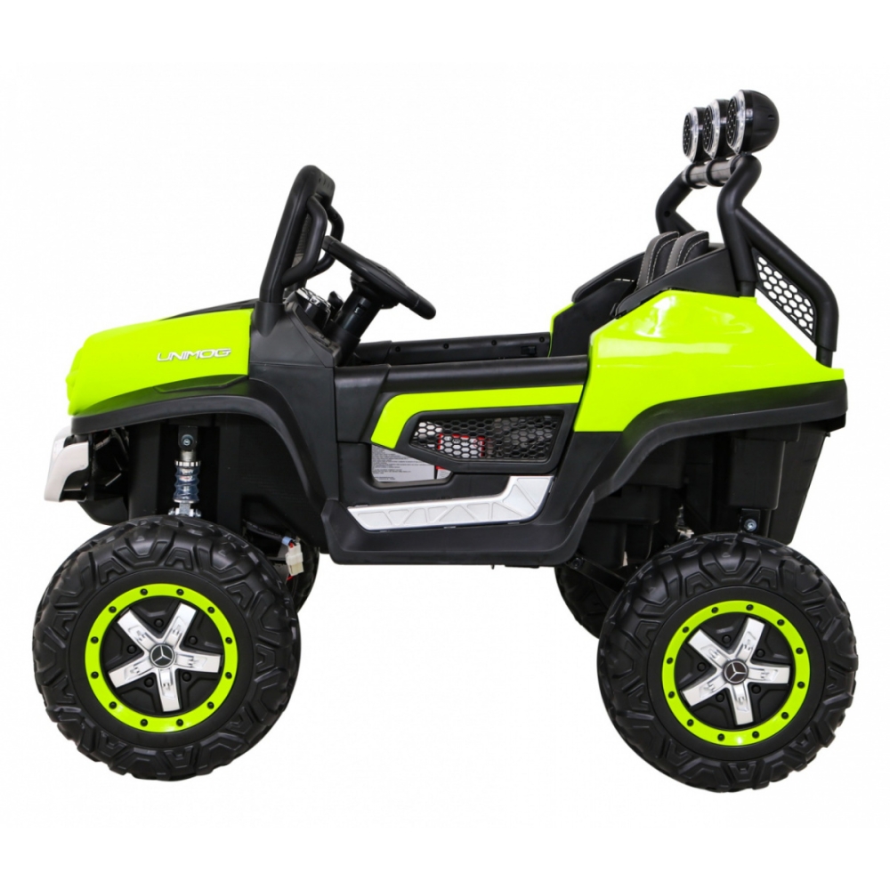 Elektromobilis Mercedes Benz Unimog 4x4, Green-Elektromobiliai vaikams, Visureigiai-e-vaikas