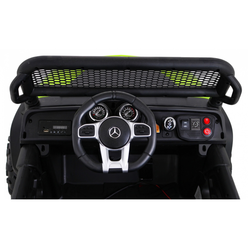 Elektromobilis Mercedes Benz Unimog 4x4, Green-Elektromobiliai vaikams, Visureigiai-e-vaikas