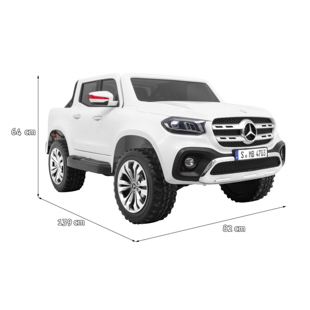 Elektromobilis Mercedes Benz X-Class MP4, White-Elektromobiliai vaikams, Visureigiai-e-vaikas