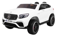 Vaikams skirtas automobilis „Mercedes GLC 63S“ – baltas visureigis + 4x4 pavara-Elektromobiliai vaikams, Visureigiai-e-vaikas