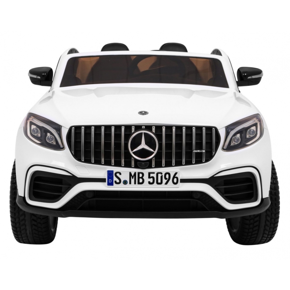 Vaikams skirtas automobilis „Mercedes GLC 63S“ – baltas visureigis + 4x4 pavara-Elektromobiliai vaikams, Visureigiai-e-vaikas