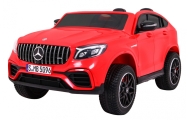 Auto Mercedes GLC 63S dla dzieci Czerwony + Napęd 4x4 + MP4 + LED + Ekoskóra + Wolny Start + EVA