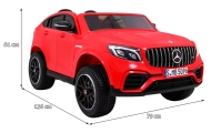 Auto Mercedes GLC 63S dla dzieci Czerwony + Napęd 4x4 + MP4 + LED + Ekoskóra + Wolny Start + EVA
